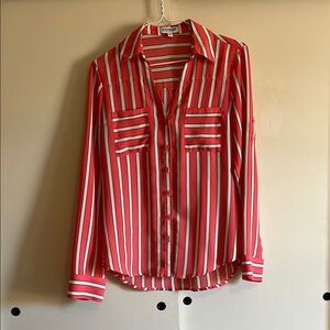 Express Pink Stripe Button Down Shirt